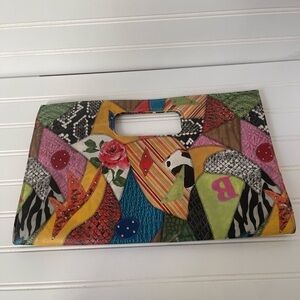Vintage Boho Hippie Retro Envelope Clutch 16” Unbranded Purse